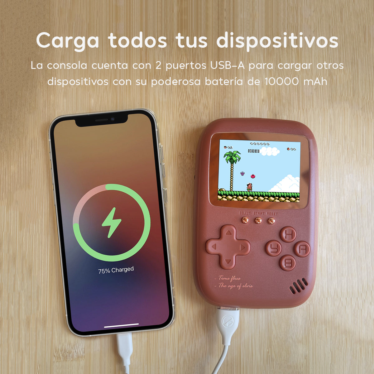 Cargador Portátil Con Videojuegos Retro Granada