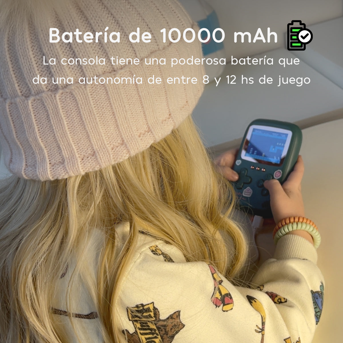 Cargador Portátil Con Videojuegos Retro Verde