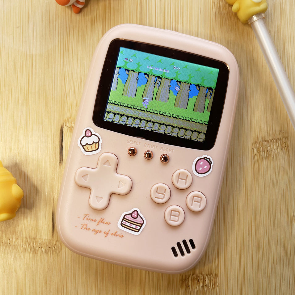 Cargador Portátil Con Videojuegos Retro Rosa