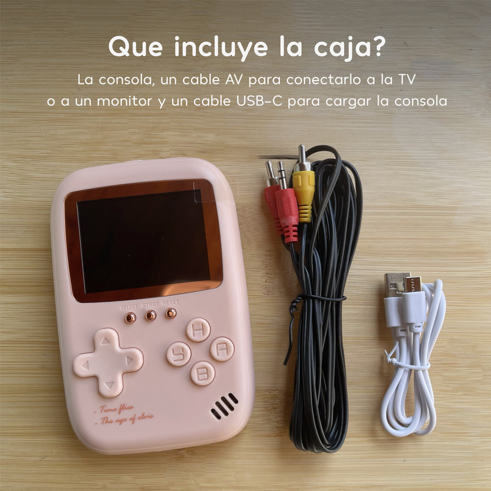 Cargador Portátil Con Videojuegos Retro Rosa