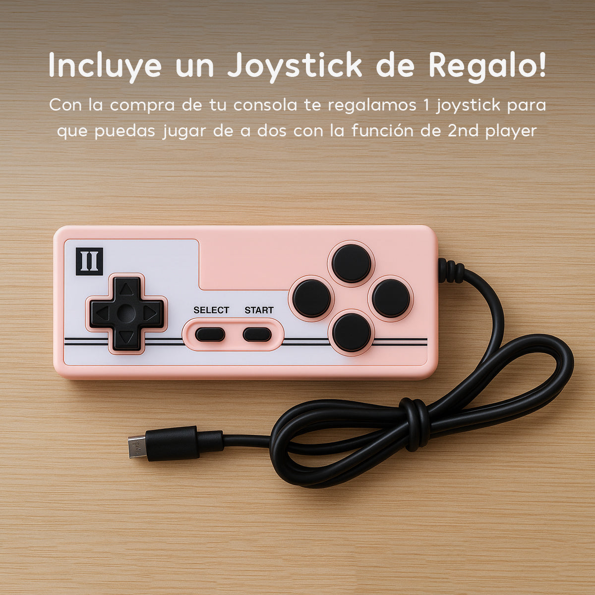 Cargador Portátil Con Videojuegos Retro Rosa