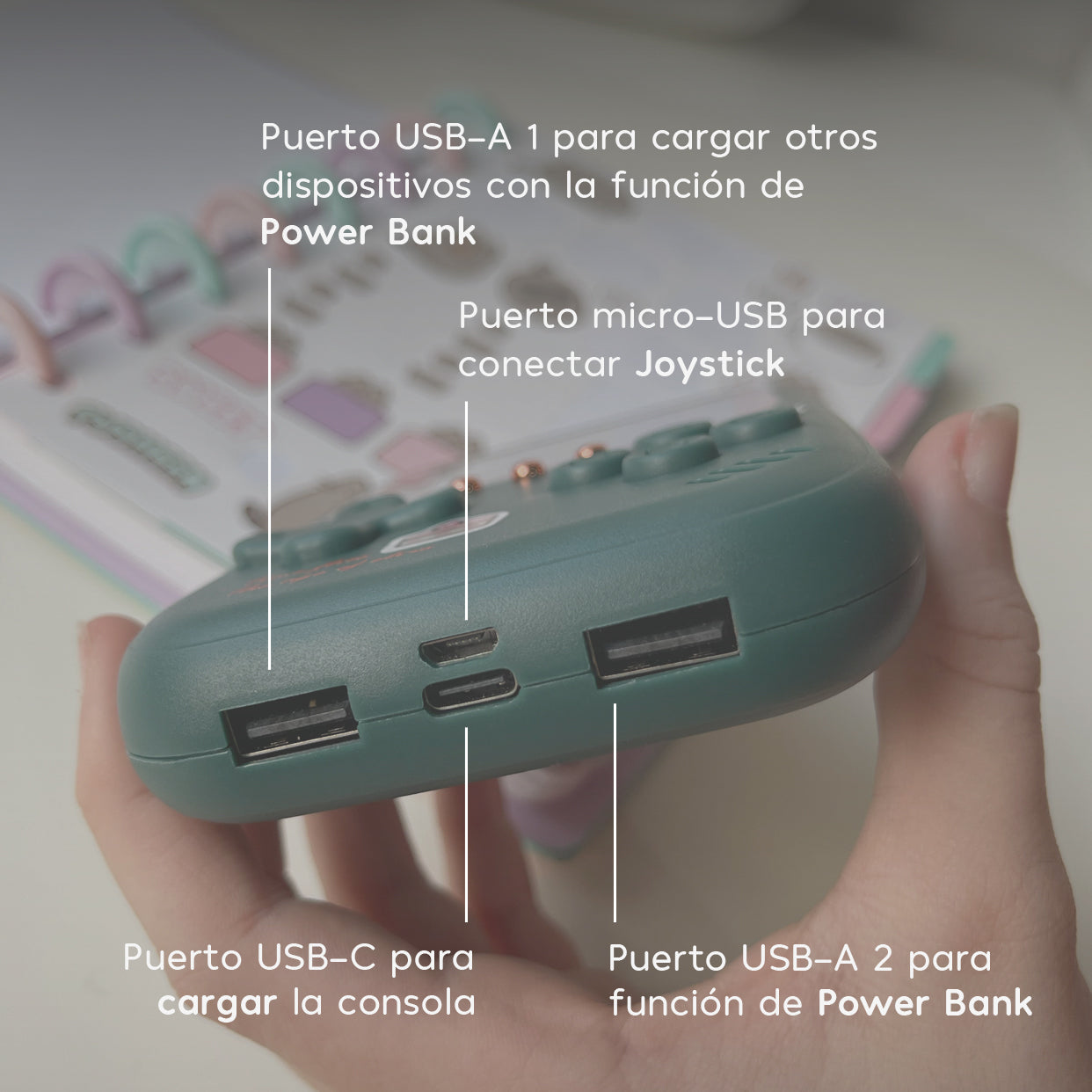 Cargador Portátil Con Videojuegos Retro Granada